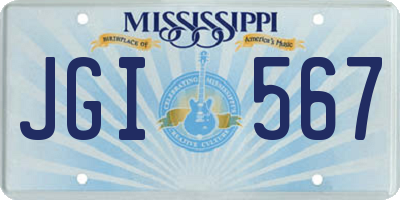 MS license plate JGI567