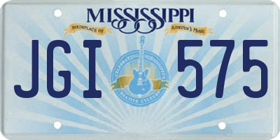 MS license plate JGI575