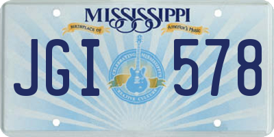 MS license plate JGI578