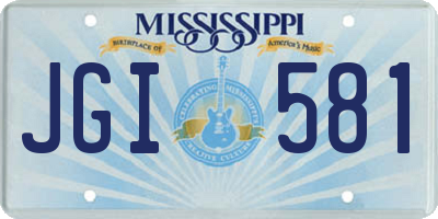 MS license plate JGI581