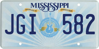 MS license plate JGI582