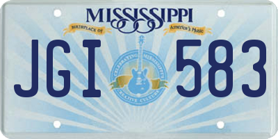 MS license plate JGI583