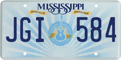 MS license plate JGI584