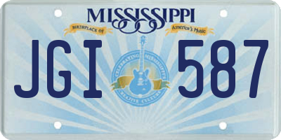 MS license plate JGI587