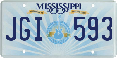 MS license plate JGI593