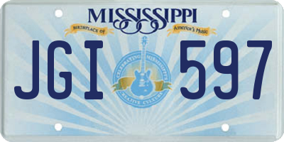 MS license plate JGI597