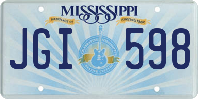 MS license plate JGI598