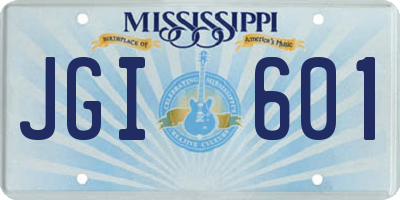 MS license plate JGI601
