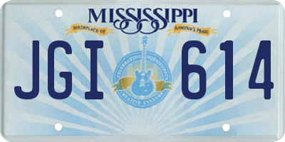 MS license plate JGI614