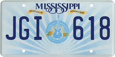 MS license plate JGI618