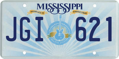 MS license plate JGI621
