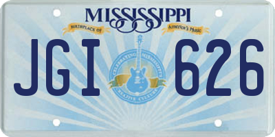 MS license plate JGI626
