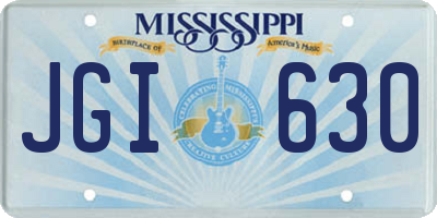 MS license plate JGI630