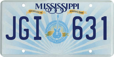 MS license plate JGI631