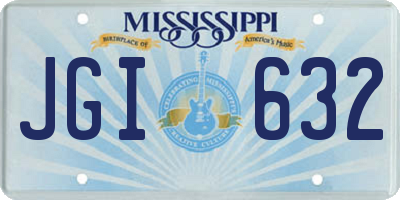 MS license plate JGI632