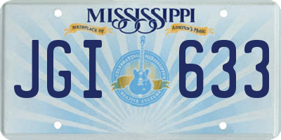 MS license plate JGI633