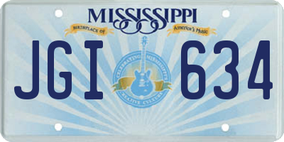 MS license plate JGI634