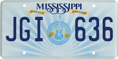 MS license plate JGI636