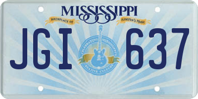 MS license plate JGI637