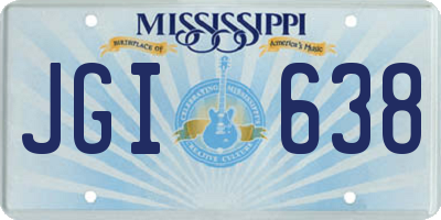 MS license plate JGI638