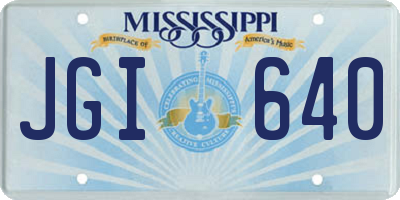 MS license plate JGI640