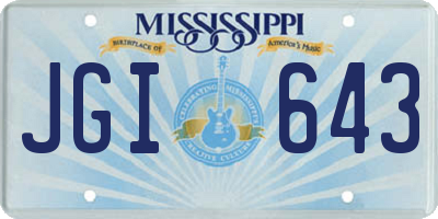 MS license plate JGI643