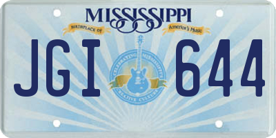 MS license plate JGI644