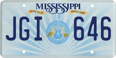 MS license plate JGI646