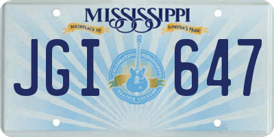 MS license plate JGI647