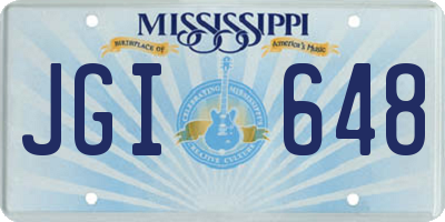 MS license plate JGI648