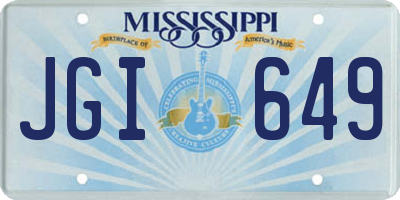 MS license plate JGI649