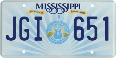 MS license plate JGI651