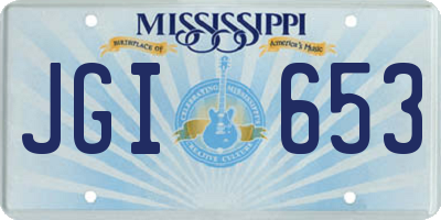 MS license plate JGI653