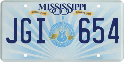 MS license plate JGI654