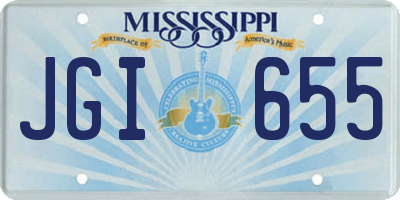MS license plate JGI655