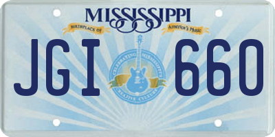 MS license plate JGI660