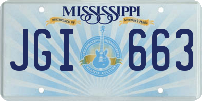 MS license plate JGI663