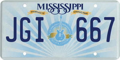 MS license plate JGI667