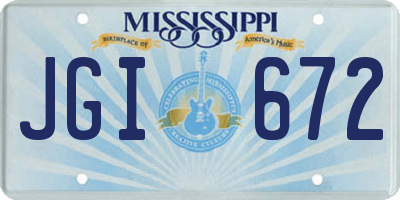 MS license plate JGI672
