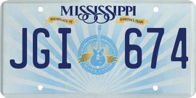 MS license plate JGI674