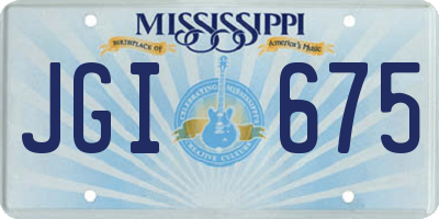 MS license plate JGI675