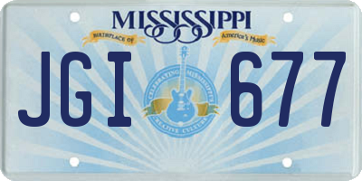 MS license plate JGI677
