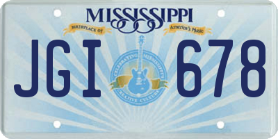 MS license plate JGI678