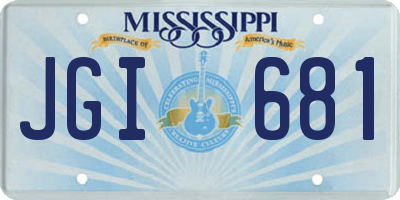 MS license plate JGI681