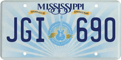 MS license plate JGI690
