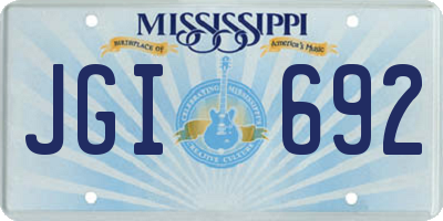 MS license plate JGI692