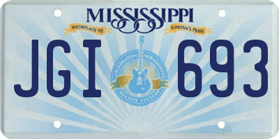 MS license plate JGI693