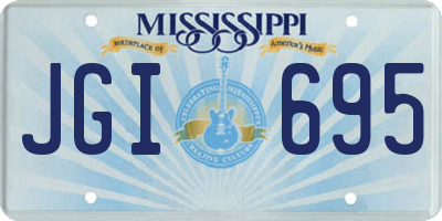 MS license plate JGI695