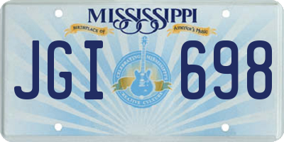 MS license plate JGI698
