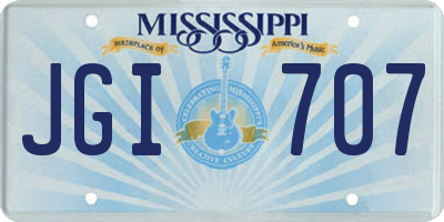 MS license plate JGI707